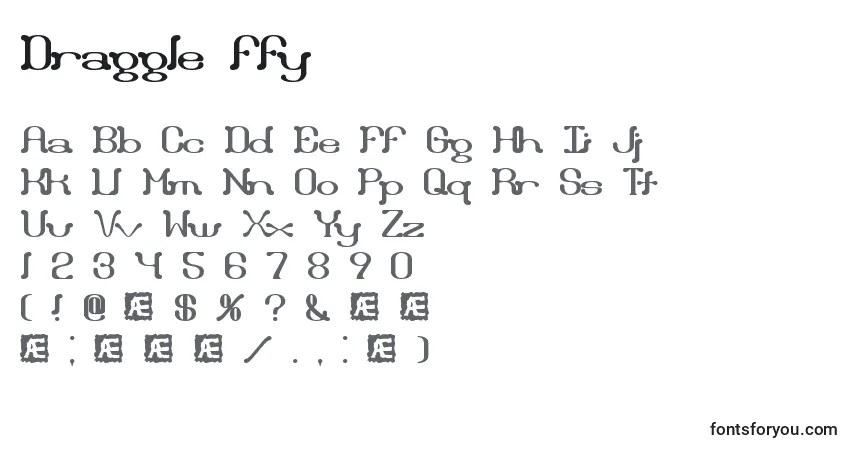 characters of draggle ffy font, letter of draggle ffy font, alphabet of  draggle ffy font